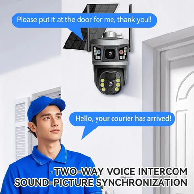 4G Dual Lens Simcard PTZ CCTV Camera
